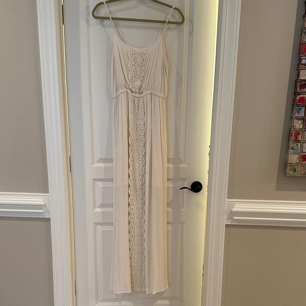 Mossimo Supply Co. Cream Lace Maxi Dress